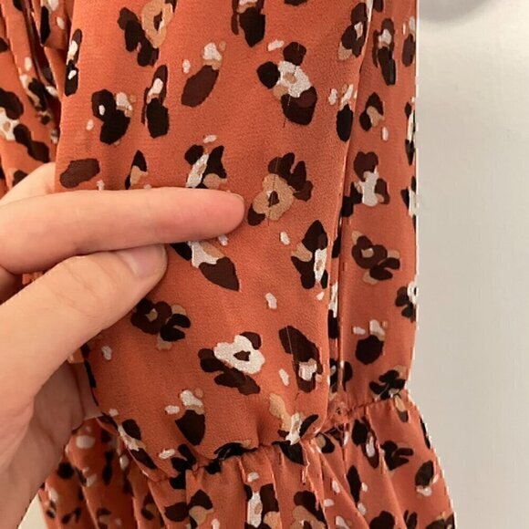 SIENNA SKY Rose Pink Navy ish Cheetah Leopard Animal On / Off the Shoulder Dress - Picture 5 of 15